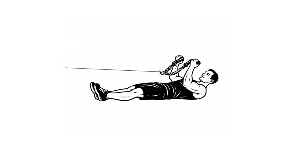Cable Lying Rope Bicep Curl