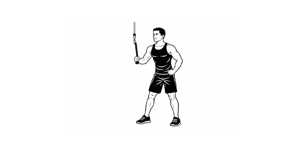 Cable One Arm Rope Pulldown