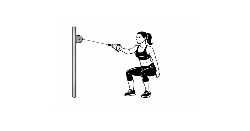 Cable One Arm Squat Row