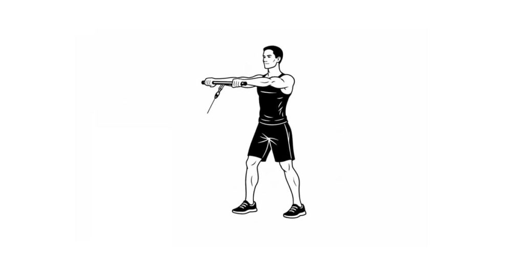 Cable Straight Bar Front Raise
