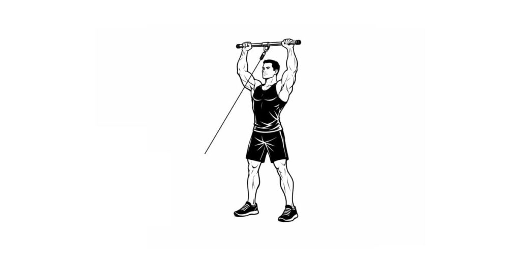 Cable Straight Bar Shoulder Press
