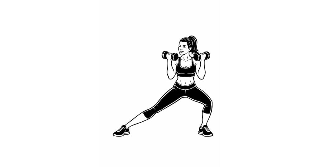 Dumbbell Lateral Lunge with Biceps Curl