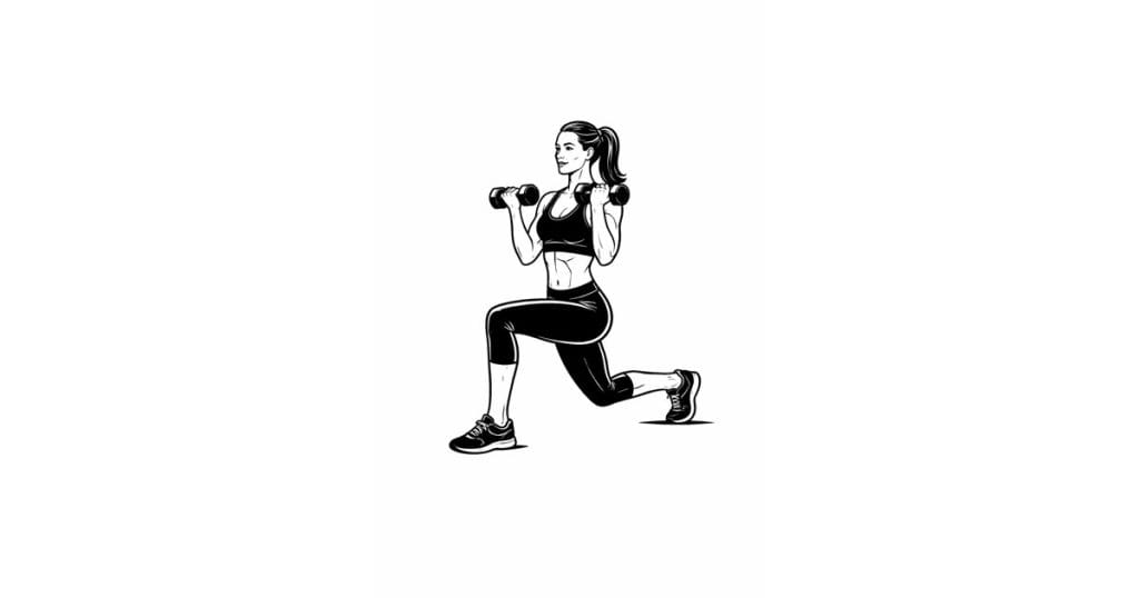Dumbbell Lunge Curl