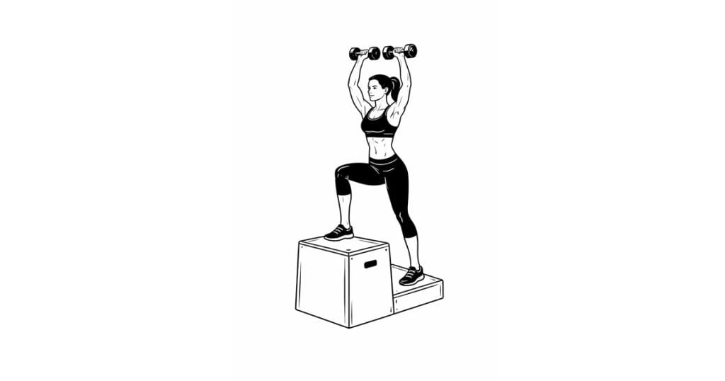 Dumbbell Overhead Step-up