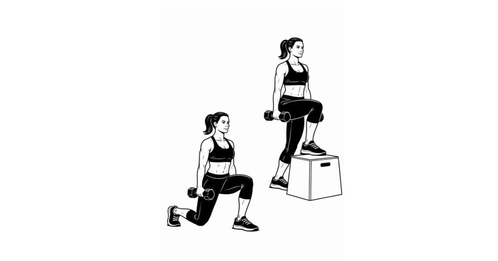 Dumbbell Reverse Lunge Step-up