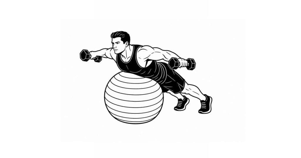 Dumbbell Stability Ball Rear Delt
