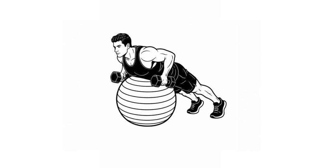 Dumbbell Stability Ball Row