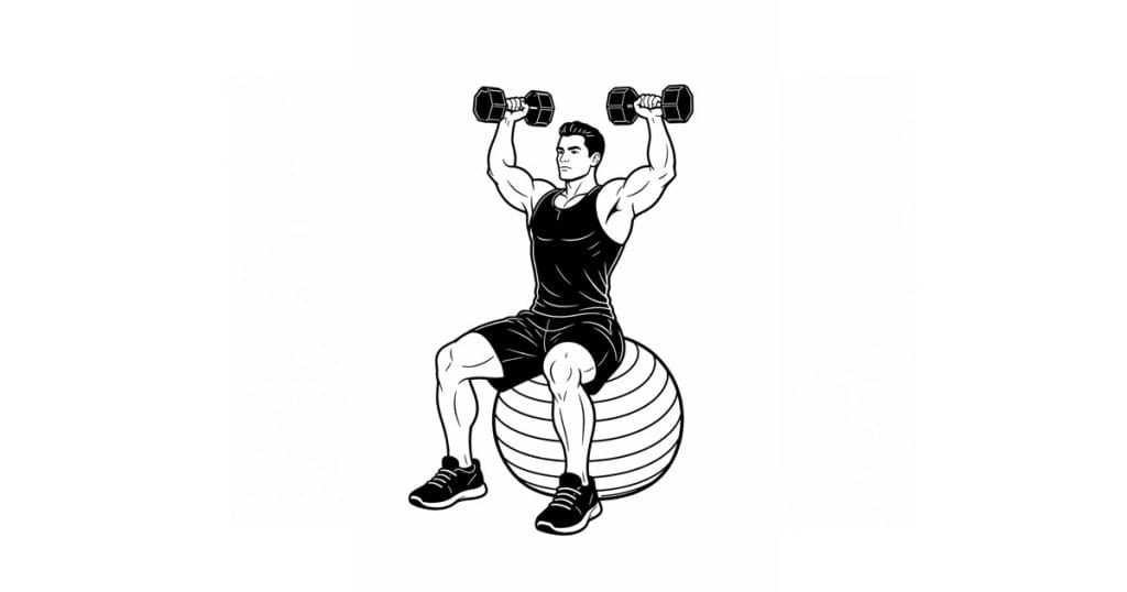 Dumbbell Stability Ball Seated Shoulder Press