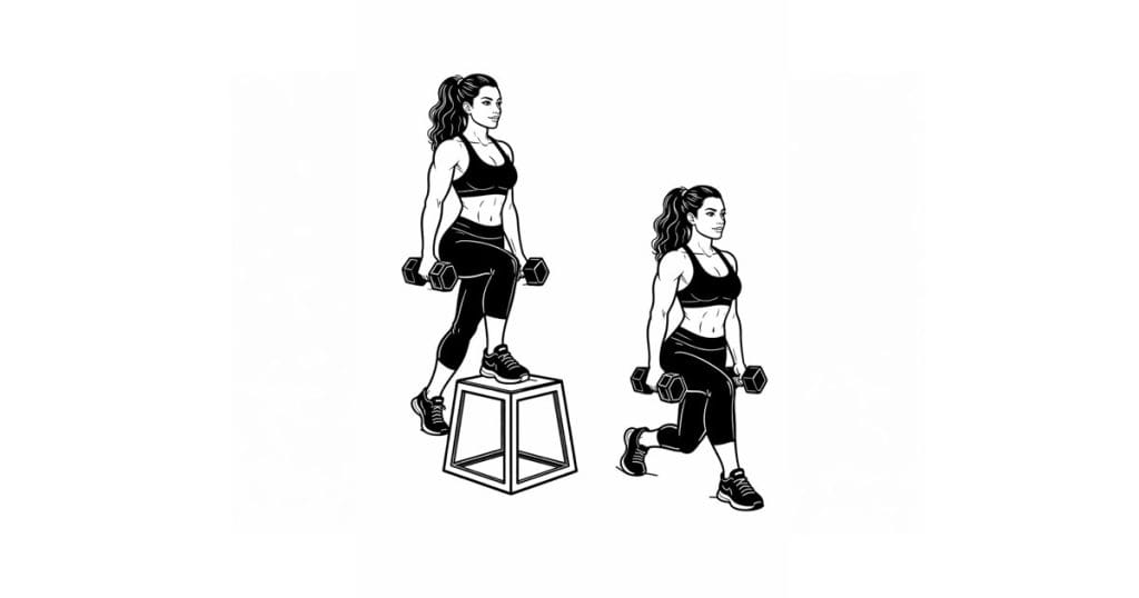 Dumbbell Step-Up to Curtsy Lunge