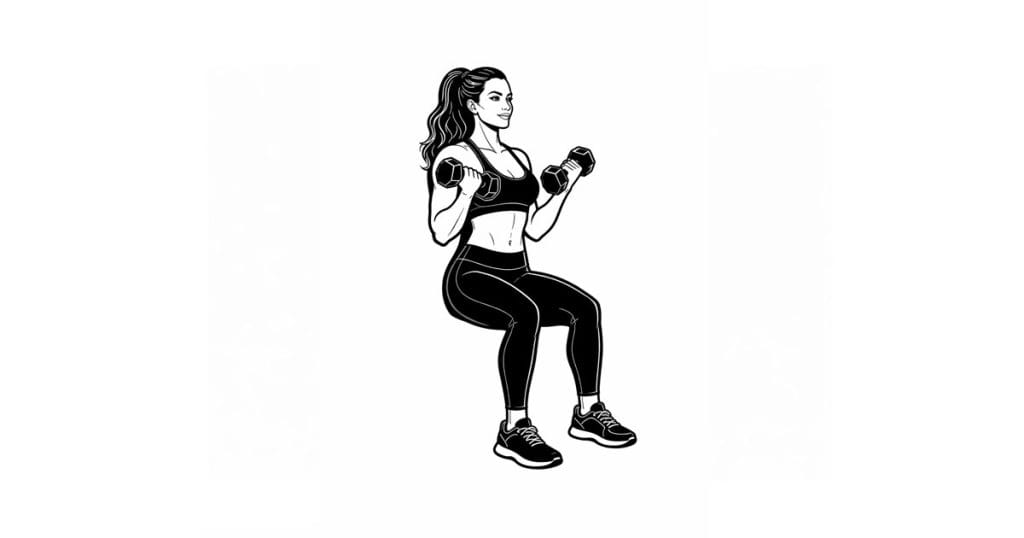 Dumbbell Wall Sit with Curl