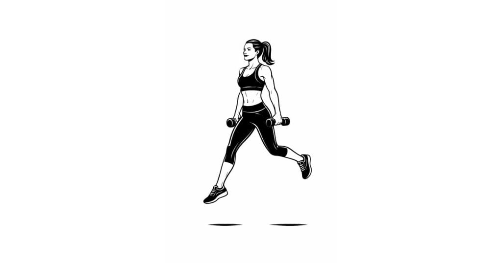 Dumbbell lunge Jumps