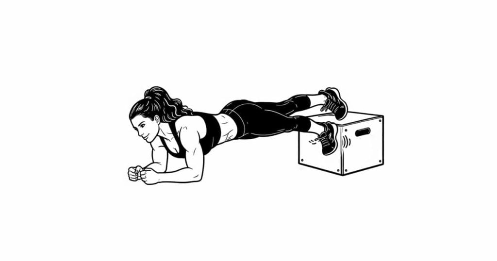 Feet-Elevated Plank Toe Taps on Box
