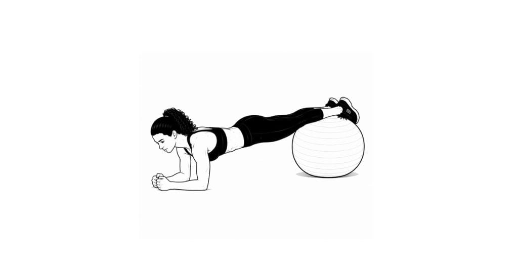 Stability Ball Feet-Elevated Plank