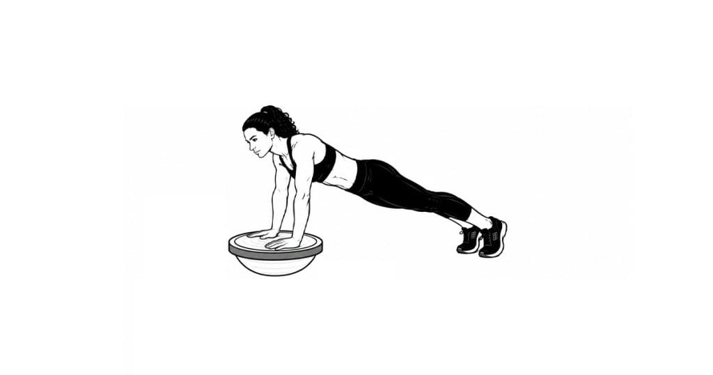 Straight-Arm BOSU Plank Tilts